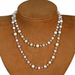 Natural Saltwater Pearl and Diamond Necklace - Kingsbury Necklace 10730 Man