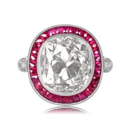 8.29ct Antique Cushion Cut Diamond Platinum Ring - Sussex Ring 11153