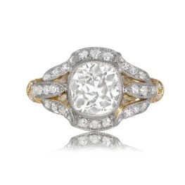 1.52-carat Antique Cushion Cut Diamond London Ring Top View 12254