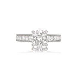 Cartier Ring Top View Diamond on Platinum Engagement Ring 12848