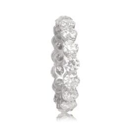 Old European Cut Diamond Shared Prong Band Top Side View Villanova Band