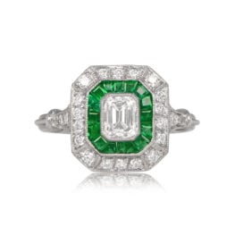 0.50ct Emerald Cut Diamond Ring Newbury Ring Top View