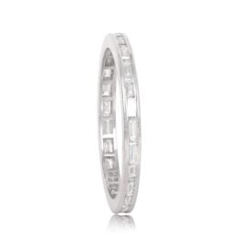 2mm Channel Set Baguette Band Top Side View Meadville Band