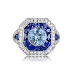 Aquamarine and Sapphire Ring Woodlands Ring