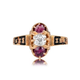 Antique Victorian Three Stone Engagement Ring - Maribelle Ring 13470
