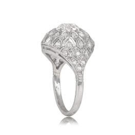 Edwardian Diamond and Platinum Filigree Ring - Bohemia Ring