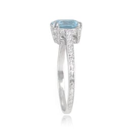 Platinum and Diamond Ring Sardinia Ring Top Side View