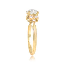 Old European cut Diamond Leaf Motif ring Sydney Ring 13598 Top Side View