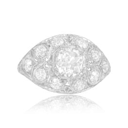 Edwardian Era Diamond And Platinum Mounting Engagement Ring 13600-TV-1000PX
