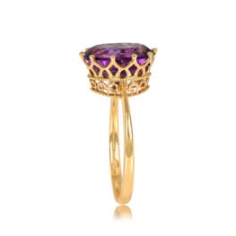 18k Yellow Gold Ten Prong Crown Setting Ring Aurora Ring 13721_TSV