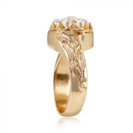 Diamond Halo Yellow Gold Engagement Ring - Medway Ring 13729 TSV