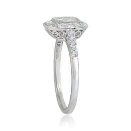 Baguette Halo Platinum Ring Eastgate Ring Top Side View