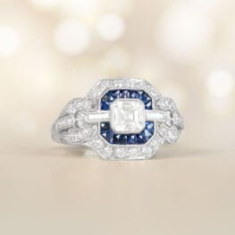 Platinum Ring Featuring Old European Cut Diamond Briggs Ring 13791