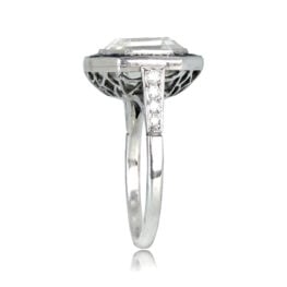 Diamond and French Cut Sapphire Halo Ring - Crawford Ring 13798 TSV