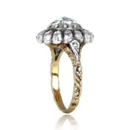 Georgian Era Rose Cut Diamond Cluster Engagement Ring 13831-TSV-1000PX