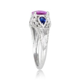 Pear Cut Blue Sapphire Shoulder Accented Gemstone Ring 13932-TSV-1000PX