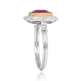 1.62ct Burma Ruby Diamond Halo Ring - Verbena Ring 14066 TSV
