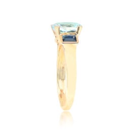 Cushion Cut Aquamarine Ring Wyoming Ring Top Side View