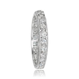 Antique Round Cut Diamond Eternity Wedding Band