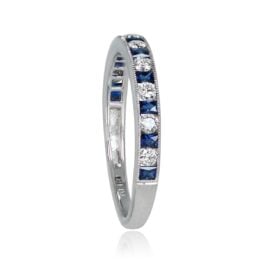 Alternating Sapphire and Diamond Half Eternity Band 14284 TSV