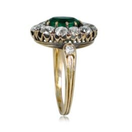 Diamond Cluster Antique Ring Calverley Ring Top Side View