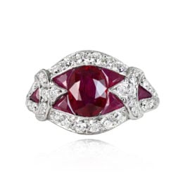 Oval Cut Ruby and Diamond Ring - Orland Ring