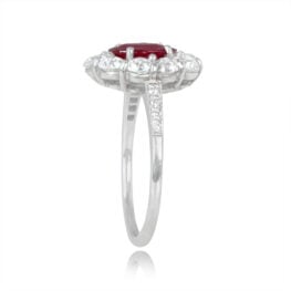 Ruby Diamond Cluster Platinum Arbor Ring 14335