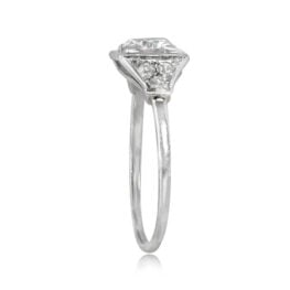 Antique French Diamond Platinum Engagement Ring - Edison Ring 14374 TSV