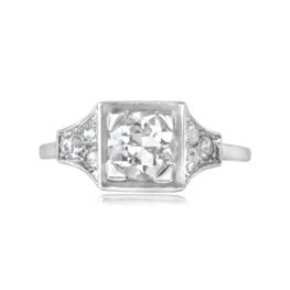 Art Deco Diamond Ring Edison Ring Top View