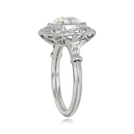 Old European Cut diamond Ring Octagon Halo Ring Top Side View