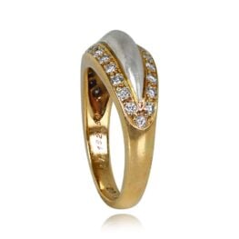 Oval Pavel Shape Signed Cartier Ring 14504 Top Side View
