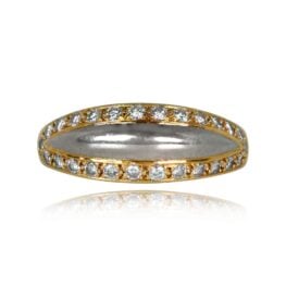 18k White gold and Yellow gold Diamond Cartier Ring 14504 Top View