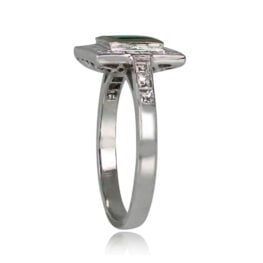 Carre Cut Emerald Diamond Engagement Ring - Carville Ring 14505 TSV