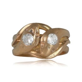 Victorian Era Diamond Snake Cocktail Ring - Rencontre Ring 14537 TV