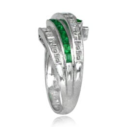 Vintage Midcentury Emerald and Diamond Ring - Glasgow Ring 14558 TSV