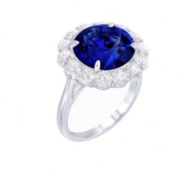 Ceylon Sapphire Diamond Halo Engagement Ring - Swansea Ring 14663 TSV