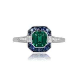 0.96 Carat Colombian No Oil Certified Ring Ramsen Ring 14697 Top View