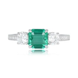 Emerald Cut Emerald Diamond Engagement Ring - Greendale Ring 14700 TV