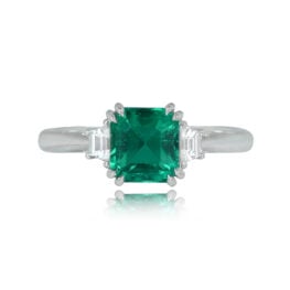 1.58ct Colombian Emerald Diamond Accent Ring - Mayfield Ring 14701 Top View
