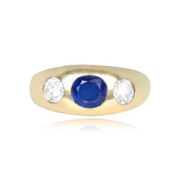 Burma No heat sapphire Ring Celano Ring Top View