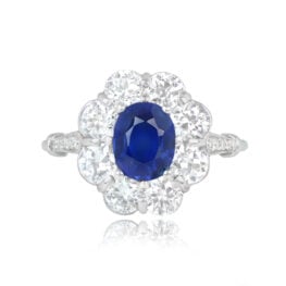 Kingston Ring Sapphire and Diamond Cluster Ring Platinum