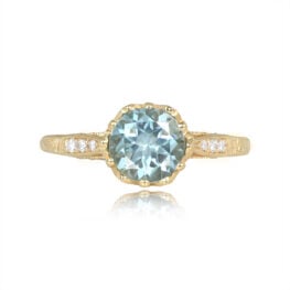 Aquamarine and 18k Yellow Gold Ring - Seaford Ring 14770 TV
