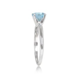 Aquamarine and Platinum Gemstone Solitaire Ring - Springfield Ring 14773 TSV