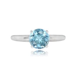 1.14ct Aquamarine Solitaire Platinum Engagement Ring - Springfield Ring 14773 TV
