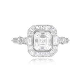 0.89ct GIA-Certified Asscher Cut Diamond Ring - Cannock Ring 14822 Top View