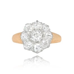 Antique Edwardian Diamond Cluster Engagement Ring - Ozark Ring 14899 TV
