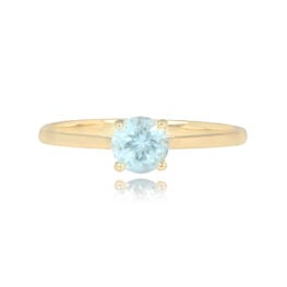 0.60ct Aquamarine Yellow Gold Engagement Ring - Riverhead Ring 14938 TV