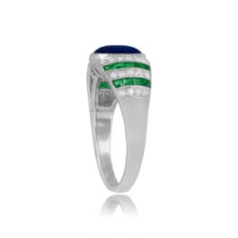 Platinum And 1.89ct Sapphire RingBonhomme ring 14974 Top Side View