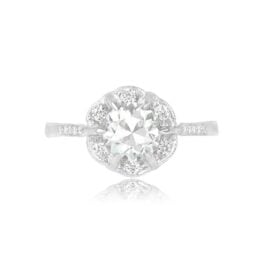 Platinum and Old European cut diamond Ring Madrid Ring Top View