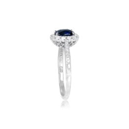 Top Side View 1.62 Carat Sapphire Halo Engagement Ring Harvard Ring 15038
